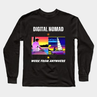 Digital Nomad Sets Sail Long Sleeve T-Shirt